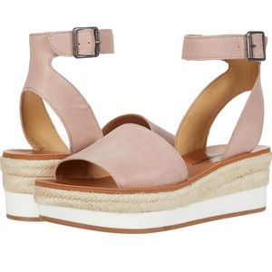 Lucky Brand Joodith Leather Platform Espadrille Wedge Sandal